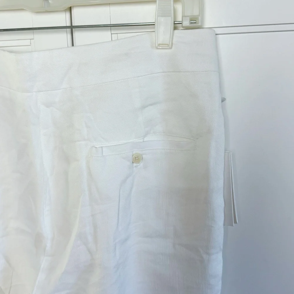 New! Wilfred Linen White Sz 12 Allant Pant Cuffed Crop